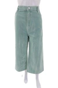 Frame Womens Cotton Striped Abstract Wide Leg Zipped Jeans Blue Size 34 - Picture 1 of 7