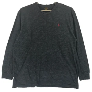 Polo Ralph Lauren Men's XL Long Sleeve T-Shirt Heather Black Cotton Pullover - Picture 1 of 8
