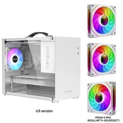 Power Train X100 Portable Mini-ITX/MATX PC Case USB3.0 Type-C Tempered Glass - Image 1 of 4