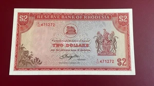 RESERVE BANK OF RHODESIA 2 DOLLARS 01-03-1976 SERIES UNCIRCULATED. - Picture 1 of 2