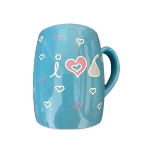 Blue Hershey Kiss I Love Kisses Coffee Mug 4.5" X 3.5"  - Picture 1 of 4