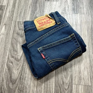 LEVI’S 511 Slim Straight Leg Dark Wash Blue Denim Jeans Kid’s Size 16 Reg - Picture 1 of 12