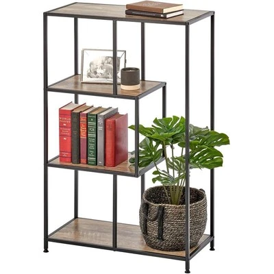 Bücherregal Metall Regal Standregal Industrial schwarz/grau 109cm mDesign Metall - Bild 1 von 4