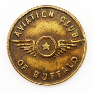 Rare 1910s-30s Aviation Club of Buffalo Screwback Badge Pin Early Pilot Badge - Picture 1 of 3