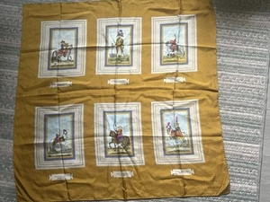 Vintage Malcolm Starr Silk Scarf 34x34” Imperial Guard Cavalry Horsemen Print - Picture 1 of 7