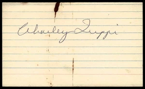 Tarjeta índice 3x5 autografiada autografiada por Charley Trippi vintage de los Cardenales de la Corte - Imagen 1 de 1