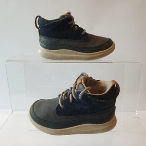 Clarks Shoes Boots Navy Leather Air Spring FX Infant UK 4 G Great Condition - Picture 1 of 20