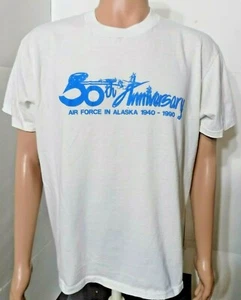 United States Air Force 50th Alaska Anniversary T-Shirt (XL) 1940-1990 USAF Jets - Picture 1 of 5