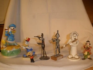 Vintage 7-teiliges Set Zinn Keramik Figuren Walt Disney Schmid Flöten Musiker EXC #Sa12 - Bild 1 von 13