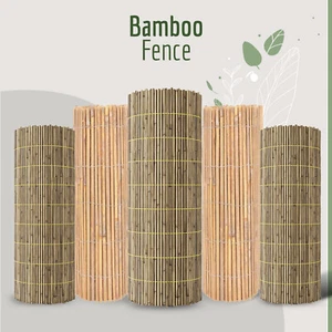 Bamboo Slat Fence Screening Fencing Panel Screen Reed Fence Roll Privacy Garden - Picture 1 of 40