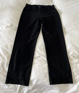 Eileen Fisher | SZ S | Black Pull On Pants | Cropped Step Hem | Mid Rise - Picture 1 of 10