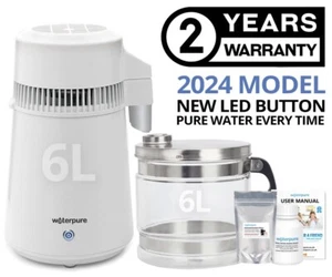 6 Litre White Water Distiller, Stainless Steel, Glass Jug - Water Pure - Picture 1 of 8