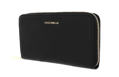 COCCINELLE Zip Wallet Grainy Leather Noir - Photo 1/4