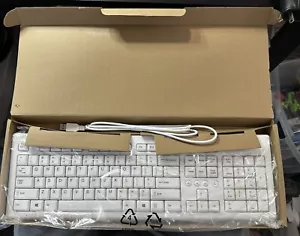 HP Universal KATYDID Wired USB Keyboard WHITE US QWERTY Layout NEW - Picture 1 of 5