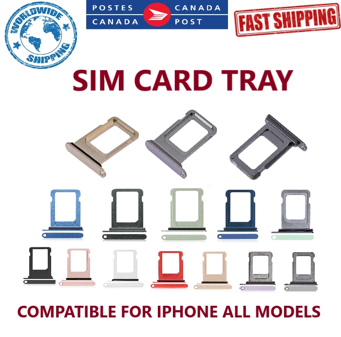 NEW SINGLE SIM CARD TRAY FOR IPHONE ALL MODELS 14 13 12 11 XS XR 8 7 OEM QUALITY - Image 1 of 1