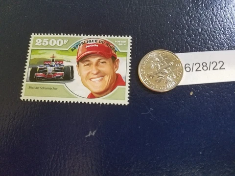 Michael Schumacher Grand Prix Car Driver 2014 Republique Du Niger Stamp Cover