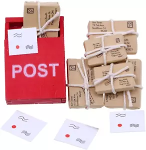 1:12 Scale Mini Mailbox Toy, Dollhouse Wooden Postbox Miniature Newspaper Orname - Picture 1 of 12