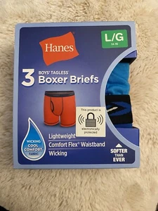 Hanes Cool Dri Boys Boxer Briefs 3 Pairs Size Lg 14-16 Free Shipping - Picture 1 of 4