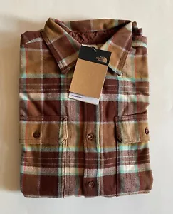 $85 NWT Mens The North Face Arroyo Flannel Plaid Button Down Shirt Utility Brown - Picture 1 of 4