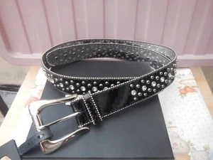 GUESS BRAND NEW LADIES BELT DIAMANTE BLACK/SILVER SIZE XL RRP 46DOLLARS - Picture 1 of 10