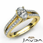 Double Prong Set Split Shank Oval Diamond Engagement Ring Gia F Color Si1 115Ct