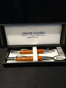 Vintage Pierre Cardin Pen & Mechanical Pencil Set Orange preowned never used - Picture 1 of 3