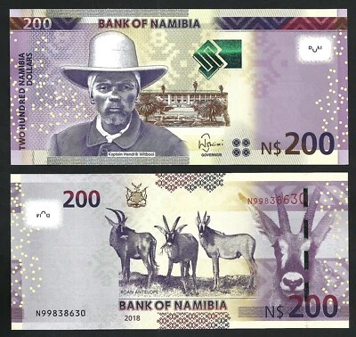 Namibia 200 Dollars 2018, UNC, P-15c - Image 1 of 3