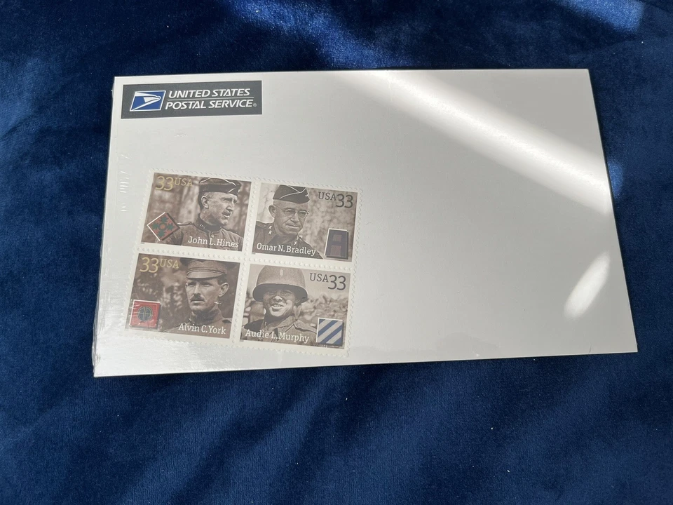 Block of 4 U.S. Stamps honoring distinguished soldiers (unopened) - Image 1 of 1