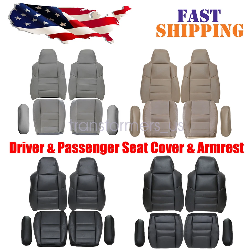 Replacement For 2002-2007 Ford F250 F350 Super Duty Lariat XLT Front Seat Covers - Image 1 of 1