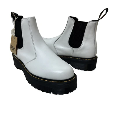 Dr Martens White Smooth Leather #2976 Quad Chelsea Boots Men's US 13 EU 47 NEW - Image 1 of 4