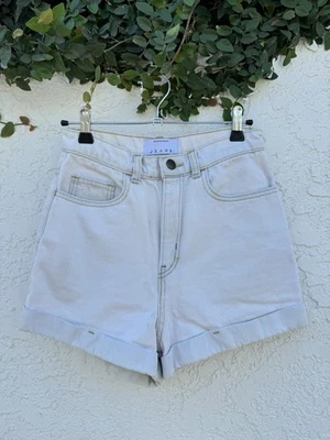 Pantalones Cortos de Jean American Apparel Para Mujer Denim Cintura Alta Talla 26 Hechos en EE. UU. con Puños Foto 1 de 3