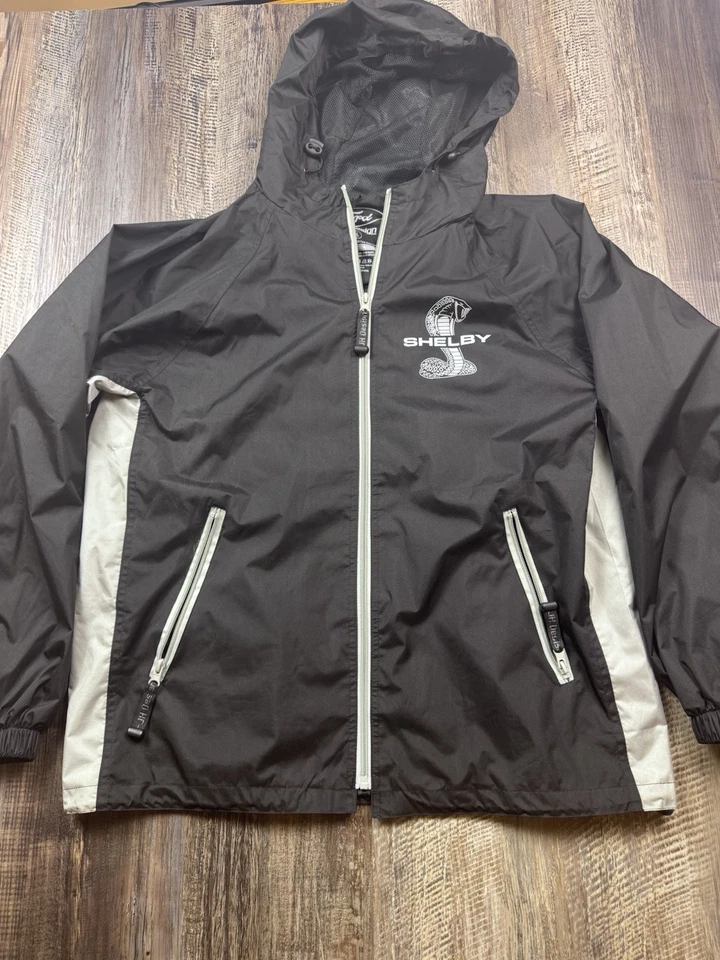 Mustang Shelby Raincoat Nylon Windbreaker Jacket Ford L Large - Image 1 of 4