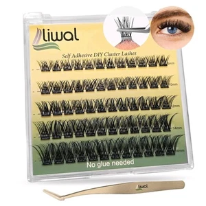 Self Adhesive Eyelashes Natural Pre Glued Lash Clusters No Glue Needed Press on - Picture 1 of 9