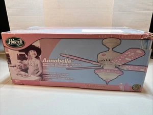 Hunter Annabelle 20415 Glass Globe 44 Inch Pink Girls White Ceiling Fan W/ Light - Picture 1 of 11