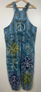 Rising International Boho Overall Jumpsuit Hippie Artsy Tie Dye Peace Medium - Bild 1 von 10