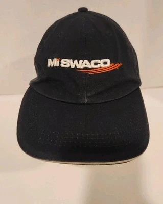 Mi Swaco Hat Oilfield Construction Embroidered Logo Solid Black Adj Back - Image 1 of 4