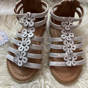 MUDD Kids Toddler Girl silver Embellished Gladiator Sandals Size 6 NEW WITH TAGS - Picture 1 of 12