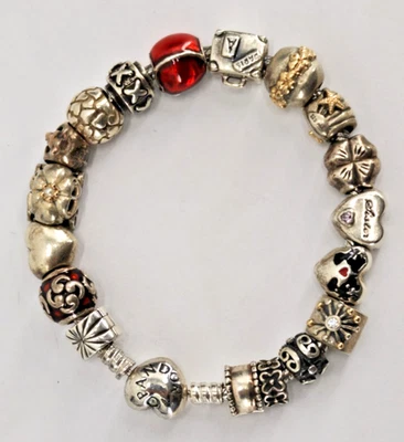 Armband 16 Charms +2 Clips Pandora 925 Ale Sterling Silber Schmuck Bettelarmband - Bild 1 von 4