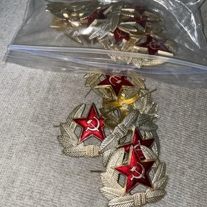13-RUSSIAN SOVIET RED STAR INSIGNIA COCKADE USSR ARMY - Picture 1 of 3