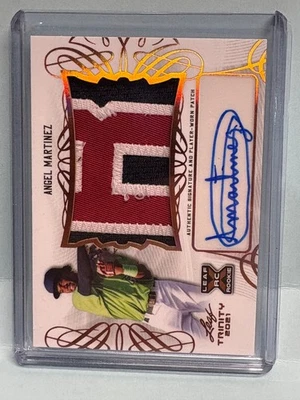 JA4275 2021 Leaf Trinity #PA-AM1 Angel Martinez Patch Auto Bronze XRC RPA Nrmt - Image 1 of 4