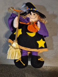 Avon leuchtende Halloween Plushees Hexe mit Besen Glasfaser - Bild 1 von 18