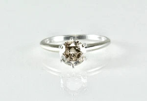 1.14ct Round Cut Diamond Solitaire Engagement Ring 14k White Gold Lot 9 - Picture 1 of 7