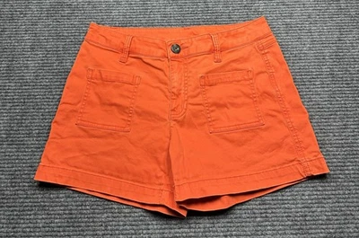 Cabi Shorts Womens 2 Orange Chino Stretch Zip Fly Patch Pockets Summer Twill - Image 1 of 4