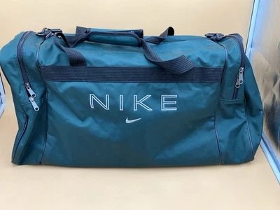 Nike Air VTG 90s Y2K Forrest Green Canvas Swoosh Sports Duffle Bag Gym Bag - Image 1 of 4