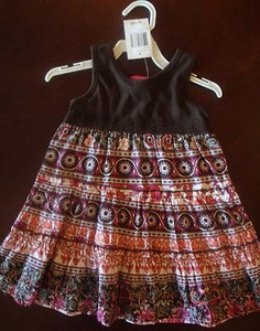 VESTIDO DE SOL FLORAL CON VOLANTES PARA BEBÉS/NIÑAS PEQUEÑAS TALLA 24 MESES NUEVO CON ETIQUETAS - Imagen 1 de 3