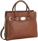 🌞MICHAEL KORS HAMILTON LARGE LUGGAGE BROWN GOLD WHIPSTITCHED TOTE BAG🌺NWT