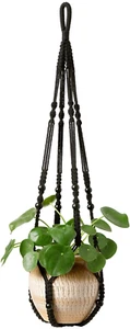 Mkono Macrame Plant Hanger Indoor Hanging Planter Basket with Wood Beads Decorat - Picture 1 of 12