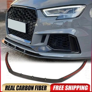 Kit de carrocería alerón labial parachoques delantero carbono real para Audi RS3 8V sedán 2017-2019 - Imagen 1 de 13