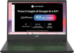 Chromebook 314, Ram 4 GB DDR4, Emmc 128 GB, Display 14" FHD, CBOA314-1H-C4ZG, No - Foto 1 di 12