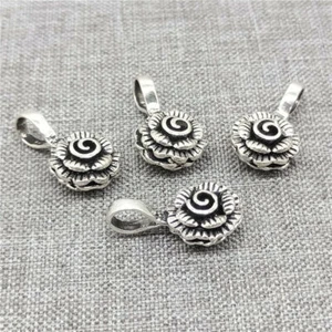2 Stück 925 Sterling Silber Rose Blume Mala Gebet Buddhismus Clip Charm - Bild 1 von 4